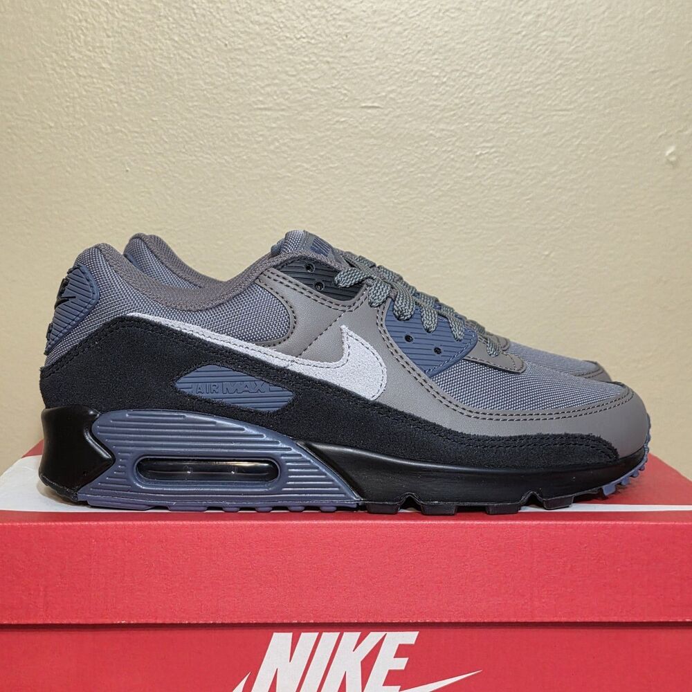 Nike Air Max 90 Smoke Grey Diffused Blue IB6392-001 Men's Size 8.5